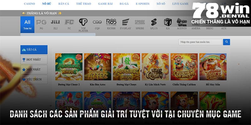 Danh sách các sản phẩm giải trí tuyệt vời tại chuyên mục game